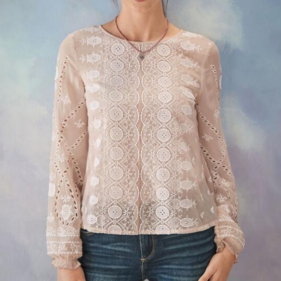 Sundance Angelique Embroidered Eyelet Blouse - Picture 2 of 6